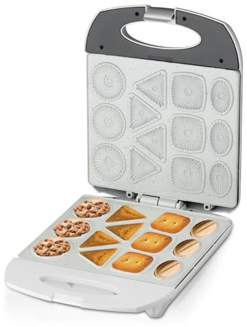 Vituord Macchina Elettrica per Biscotti, 13 Fori per Biscotti, con Indicatore LED, Macchina per Biscotti Antiaderente, Crea 4 Pancake di Forme Diverse, per Colazione, Dessert