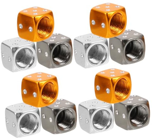 HAWILLOSCH 12stücke Teiliges Aluminiumventilkappen Für Autoreifen Würfel-Design Stabile Ventilschaftabdeckung Kompatibel Für Pkw SUV Und LKW Dekorative Langlebige Leichte Reifenventilkappen