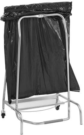 Porte Sac Poubelle sur Roues - Acier Inoxydable SS201 - Mobile et Robuste - Dimensions 45 x 60 x 96 cm - Gestion Efficace des Déchets pour Restaurants, Hôtels, Écoles et Cuisines Professionnelles
