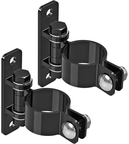 Insaga Lot de 2 charnières de portail en acier au carbone robuste avec finition galvanisée, boulons amovibles pour montage mural, convient aux tuyaux/poteaux de 7,5 cm de diamètre extérieur pour ferme