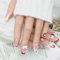 24PCS Heart & Bow French Tip Press on Nails – Long Square Full Cover Reusable False Nails with Glue – Cute Stick on Nail Set for Women and Girls