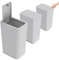 3 Pack Bedroom Bin,10L Slim Bathroom Bin with Lid,Push Button Plastic Waste Bin for Bathroom Anti-Odour,Plastic Thin Trash Can for Office,Living Room,Kitchen,Toilet (Grey)