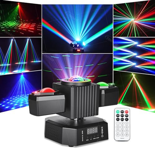Disco PartyLicht, Disco Kugel Dj Light Sound Activated mit Fernbedienung Stage Strobe für Partys KTV Weihnachten Halloween Dekoration
