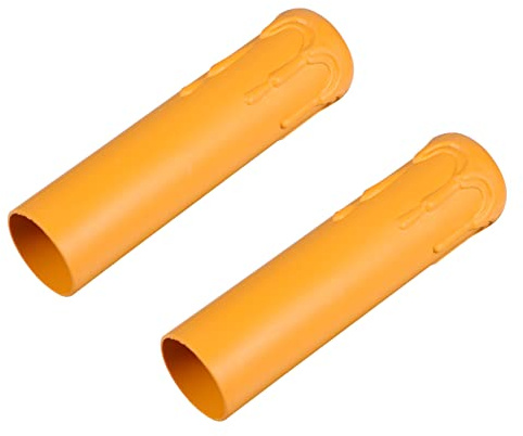 DIYEAH 20 Stück Kronleuchter Kerzenhülsen Kunststoff Gelb 25x100mm Ersatz Fassungshalter Für Wandlampen Dekoration