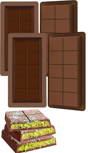 PIQIUQIU 4 stampi per cioccolatini, cioccolatini in silicone, per cioccolatini e dolci, lavabili in lavastoviglie, adatti al forno