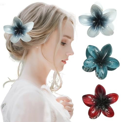 Lot de 3 Pinces à Cheveux Fleurs, pince cheveux fleur, pince fleur cheveux Accessoires de Coiffure pour Femmes et Filles, Pince Fleur Cheveux