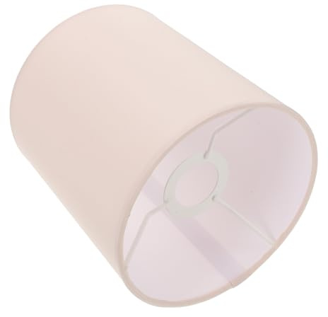 Lampenschirm Ersatz Zylindrisch aus Stoff 5,50x5,1 Zoll Beige | Leichte Metallfassung, Weiches Licht, Einfache Montage, für Wohnräume und Haushalt, Elegant Modern