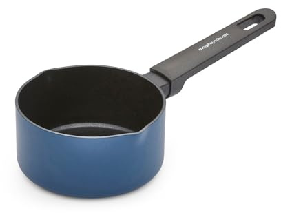 Morphy Richards Recycled Aluminium Milk Pan, 14cm, Non Stick Coating, Soft Touch Handles, Suitable for All Hobs, Blue, 853752