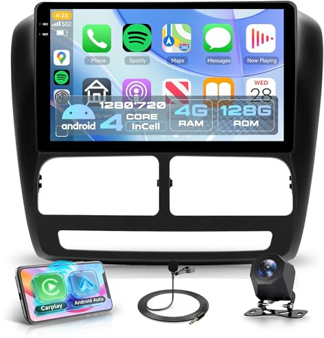 4G+128G Android Autoradio für FIAT Doblo 2010-2015/Opel Combo 2011-2018 Wireless Carplay Android Auto, 9 Zoll Incell Touchscreen Autoradio mit GPS Navi WiFi Bluetooth FM/RDS/EQ/USB/SWC Rückfahrkamera
