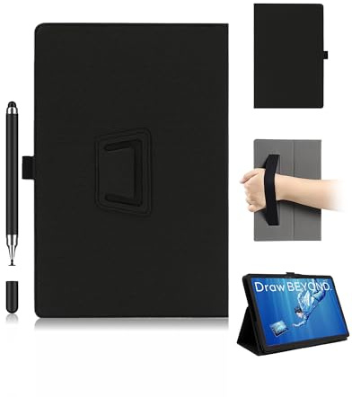 Case for Wacom MovinkPad Pro 14 Tablet 14 Inch with Stylus Pen, Black Shockproof Stand Cover with Soft-Touch Finish & Hand Strap, for Handheld Use and Watching TV