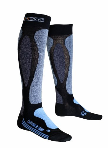 X-Socks Funktionssocken Ski Carving Ultra Light Lady, Black/Sky Blue, 1