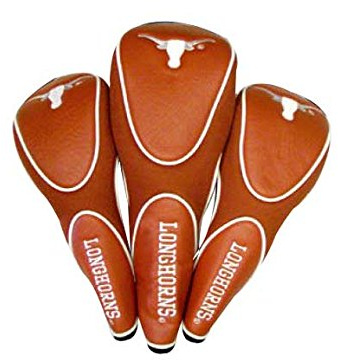 Team Golf NCAA Texas Longhorns Contour Golfschlägerhauben (3 Stück) nummeriert 1, 3 und X, passend für übergroße Fahrer, Utility, Rescue & Fairway Schläger, Velours gefüttert für zusätzlichen