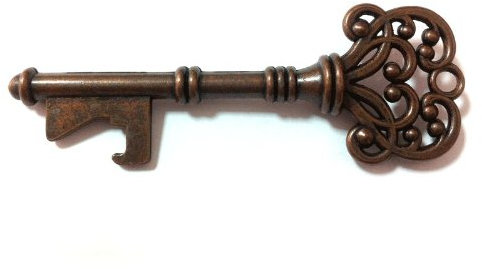 Key bottle opener with crown - Bronze
