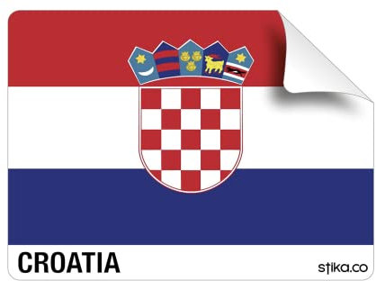Drapeau du Monde - Pays Européen - Vinyle autocollant pour voiture et moto - 6 x 4,6 cm (Croatie)