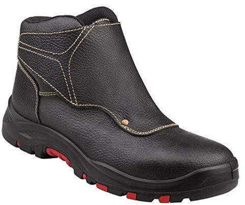 Deltaplus Calzado Delta Plus Panoply Cobra 3 S1P Mens Black Leather Welder Welding Safety Boots, Black, 42 UK