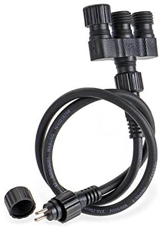 CLGarden 3 Wege Verteiler IP44 3er Mehrfachstecker für Niedervolt Stecksysteme 12V AC LED Gartenstrahler Springbrunnen Pumpen Beleuchtungen System