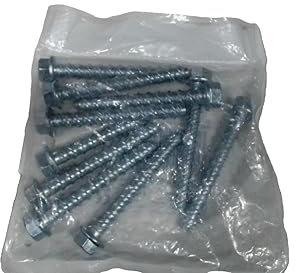 Merriway BH05758 (10 Pcs) Self Tapping Concrete Masonry Hex Head Bolt, M8 x 75 mm (5/16 Inch x 3 Inch) - Pack of 10 Pieces