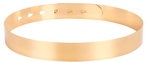 BABEYOND Damen metall-bund schmaler gürtel elastische taillen-bügel-dehnbarer gurt für kleid Medium Style-10-gold