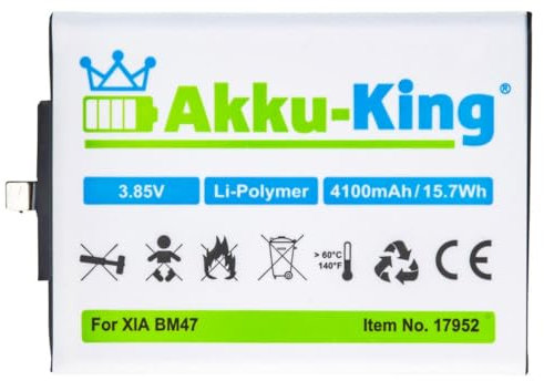 Akku-King Akku kompatibel mit Xiaomi BM47 - Li-Polymer 4100mAh - für Redmi 3, 3X, 4X, 3S