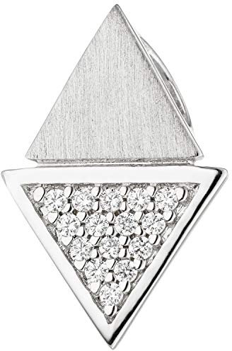 Jobo Damen Anhänger dreieckig 925 Sterling Silber teil matt 15 Zirkonia Silberanhänger