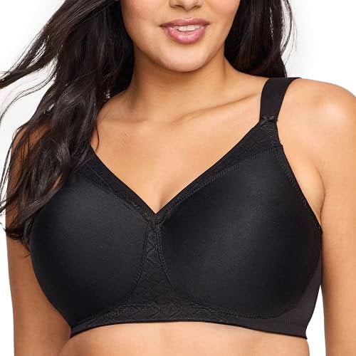 Glamorise Femme Magiclift Maintien Invisible Sans Armature #1080 Soutien gorge de T shirt, Noir, 120E EU