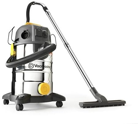 Vacmaster Wet & Dry Vacuum Cleaner 30L with Push Clean Filter. 240V L Class Industrial Dust Extractor. 1400W Motor, Power Take Off & HEPA 13 Filtration. For Commercial & Professional Use