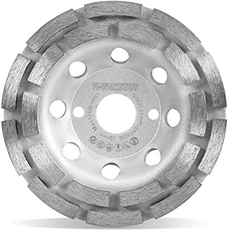 Premium Diamant-Schleiftopf │ 1 Stück │ Ø 125 mm x 22,2 mm │ 2-reihig │ für Beton, Granit, Mauerwerk, Naturstein │ kompatibel mit Winkelschleifern