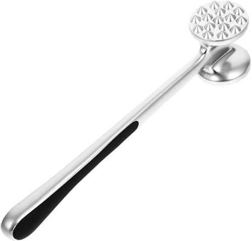 YARNOW Batticarne Strumento a Doppia Faccia per Carne Cucinando per Intenerire di Maiale Inteneritore di Cottura Utensili Manuali Naturale Acciaio Inossidabile Martello