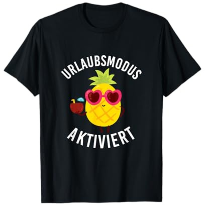 Lustige Sprüche Urlaubsmodus aktiviert Urlaubsreif Reif für die Insel T-Shirt für Herren Schwarz Klein EU 41.5