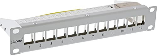 InLine® 10 Patchpanel Leerblech 12-Fach, für Keystone Module, 1HE, RAL 7035 grau