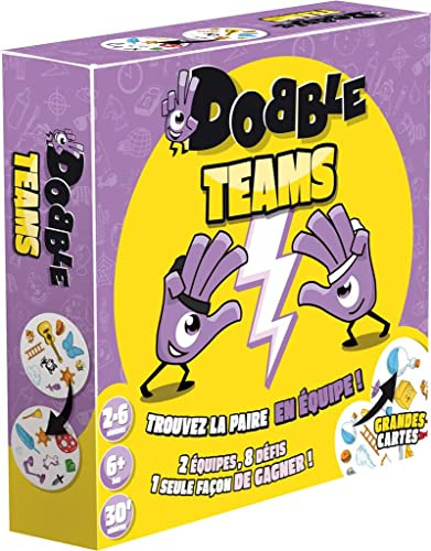 Dobble Asmodee Teams | Gesellschaftsspiele | Kartenspiele – Gesellschaftsspiel | Spiel für Erwachsene und Kinder | ab 6 Jahren | 2 bis 8 Spieler | 15 Minuten | französische Version