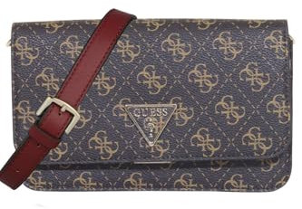 Guess Noelle Xbody Flap Organizer, Women's Bag, Brown, One Size, brown, 19x4x12.7cm