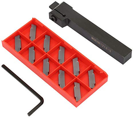 Tbest Mini Lathe Tools, Cut Off Grooving Parting Tool Holder With 10Pcs Inserts Metal Lathe Parting Tool,Parting Tool Metal Lathe,Insert Parting Tool,Mini Lathe Parting Tool,Lathe Cutoff Mgehr1212-3