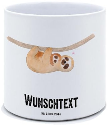 Mr. & Mrs. Panda Personalisierter XL Blumentopf Faultier Kind - Personalisierte Geschenke, Mama, XL Blumentopf Für Wohnzimmer Mit Gravur, Blumentopf