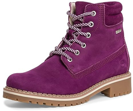 Tamaris Damen Schnürstiefel gefüttert Leder Blockabsatz Winter; PURPLE/lila; 39 EU