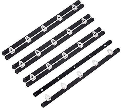 BENECREAT 4 Pairs 201 Stainless Steel Corset Busk, 27cm Black Spring Corset Busks with 5 Hook & Eye Closure for Sewing Corset, Bustier, Waist Trainer