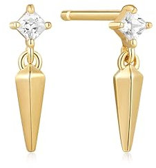 Ania Haie Damen-Ohrstecker 925er Silber Zirkonia One Size, Gold 32023509