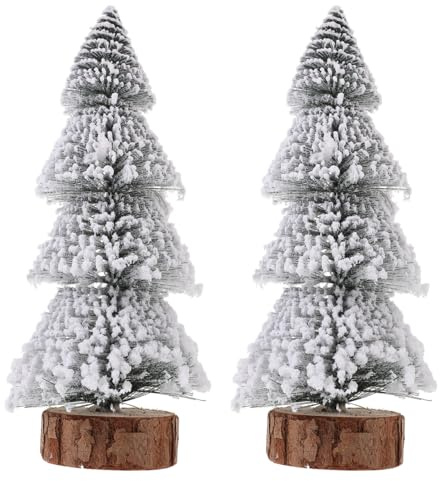 2Stück Weihnachtsbaum Mini Künstlicher 20cm Miniatur Tannenbaum Grün Klein Miniatur Tanne Mini Weihnachts Baum Dekoration Geschenk Tischdeko, DIY, Schaufenster