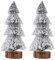 2Stück Mini Grün Tannenbaum Mini Weihnachtsbaum Desktop Weihnachtsbäume Gefrostete Sisalbäume mit Holzbasis Naturgetreuer Christbaum mit Schnee-Effek für Tischdeko, DIY Weihnachtsdeko, Schaufenster