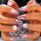 Sethexy Long Coffin Handmade False Nails - Purple Gradient, French Tip, Rhinestone Press on Nails Women Salon Stick on Nails 10PCS