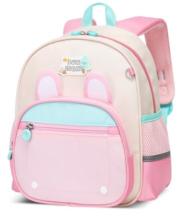 Amythe Kinderrucksack Mädchen, Kindergarten Rucksack für Mädchen, Leichter Hochwertiger Süßer Ergonomisch Gestalteter Kindergartenrucksack，Rosa