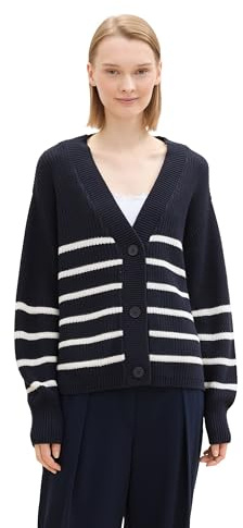 Tom Tailor Denim Damen Basic Strickjacke mit Knöpfen