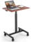 COSTWAY Mobile Standing Desk, Height Adjustable Laptop Overbed Table with Wheels, 65 x 48cm Rolling Computer Desk Workstation Teacher Podium for Home Office (Rustic Brown)