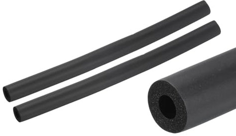 QUARKZMAN 2 x 25cm Rohrisolierung Schaumstoff, Durchmesser 8mm Isolierstärke 5mm Heizungsrohr Verkleidung für Fitnessgeräte, Rohre, Handhaben (Schwarz)