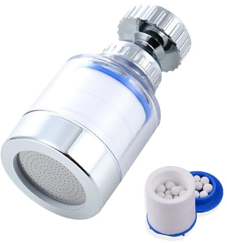 Fulenyi Filtro de agua para grifo,Filtro de grifo para fregadero de cocina | Filtro de agua transparente giratorio de 360 grados - Purificador de agua multiusos para el hogar, filtro de agua de