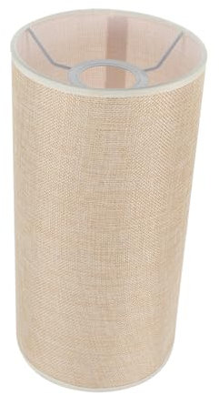 KONTONTY Lampenschirm Aus Leinen Zylindrischer Schutzhüllen-ersatz Für Stehlampen Tischlampen Und Pendelleuchten Fassung Khakifarbe Für Gleichmäßige Lichtverteilung Und Gemütliche Atmosphär