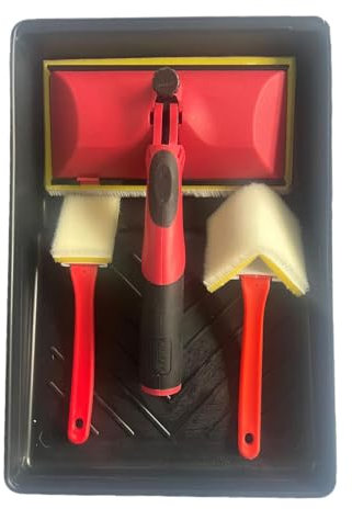 Paint Trimmer Edger Tool | Triangle Brush Paint Trimmer | Edge Paint Brush Set, Paint Trim Tool with Comfortable Grip, Paint Edging Roller Brush, Corner Edge Paint Roller for Wall Bathroom