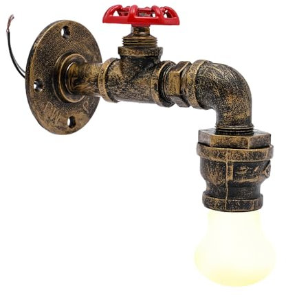 Salmeee Wandleuchte, 2 Stück, Vintage Industrielle Retro Wasserrohr Wandlampe Eisen Metall E27 60W Max für Bar, Küche, Restaurant, Café, Flur