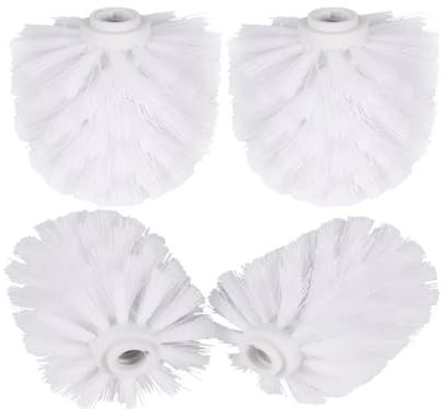 4PCS Toilet Brush Replacement Head Cleaning Tool,Toilet Bowl Brush Head Replacement with Sturdy Stiff Bristles for Bathroom (White)