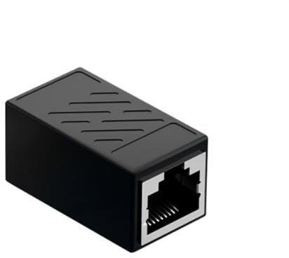 H.May RJ45 Ethernet Splitter Adapter,Ethernet Cable Splitter,Through Head/Tee Head/One to Two Extension/Tee-head Connection Network Splitter Adapter (through head black)